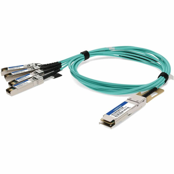 AddOn Dell AOC-Q28-100G-10M to Cisco SFP-25G-AOC10M Compatible TAA Compliant 100GBase-AOC QSFP28 to 4xSFP28 Direct Attach Cable (850nm, MMF, 10m) AddOn