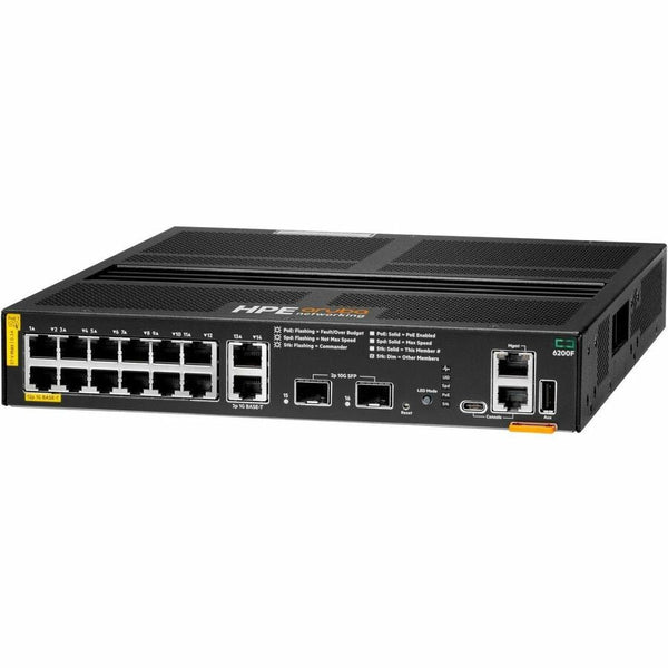 Aruba 6200F 12G Class4 PoE 2G/2SFP+ 139W Switch Hewlett Packard Enterprise