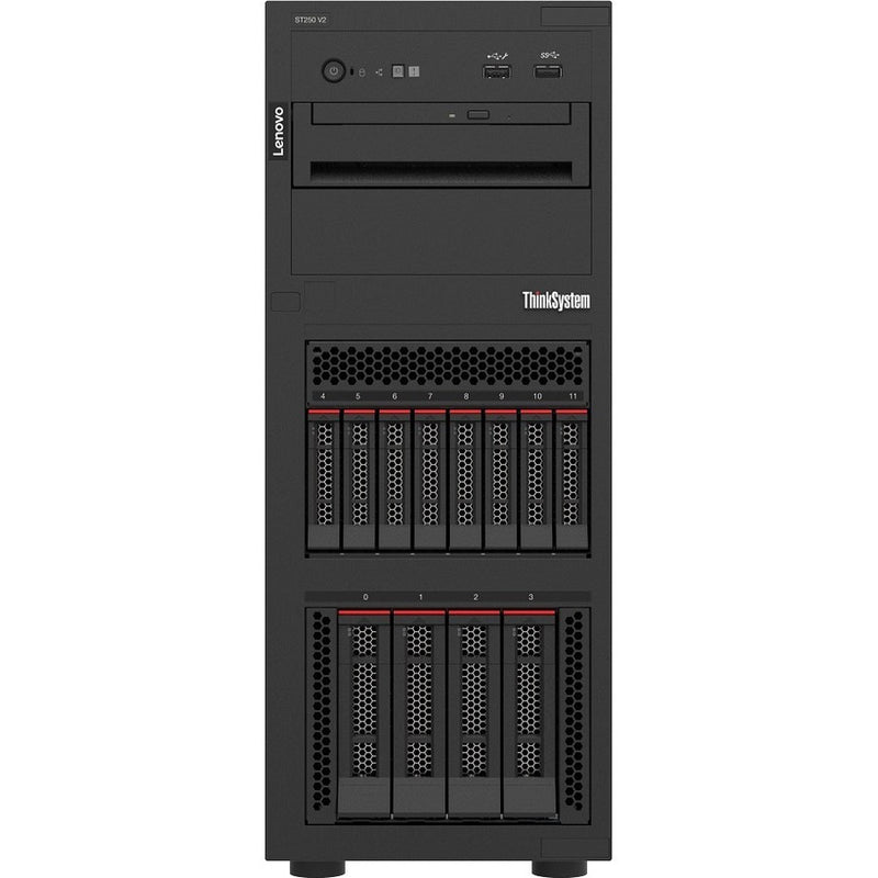 Lenovo ThinkSystem ST250 V2 7D8FA02XNA Tower Server - 1 x Xeon E-2336 2.90 GHz - 16 GB RAM - Serial ATA/600 Controller