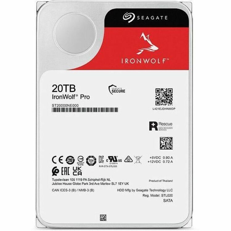Seagate IronWolf Pro ST20000NT001 20TB Hard Drive - 3.5" Internal - SATA (SATA/600) - 7200rpm - Pack of 20
