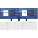 AVTEQ 5-Bay Credenza with Dual 80–86" Display Mount, 12RU Rack, Laminate