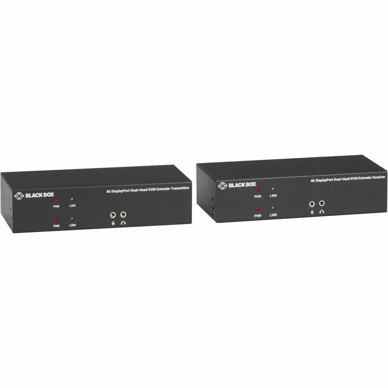 Black Box Kvx Series Kvm Extender Kit Over Fiber - 4K, Displayport, Usb 2.0 Hub, Serial, Audio, Local Video