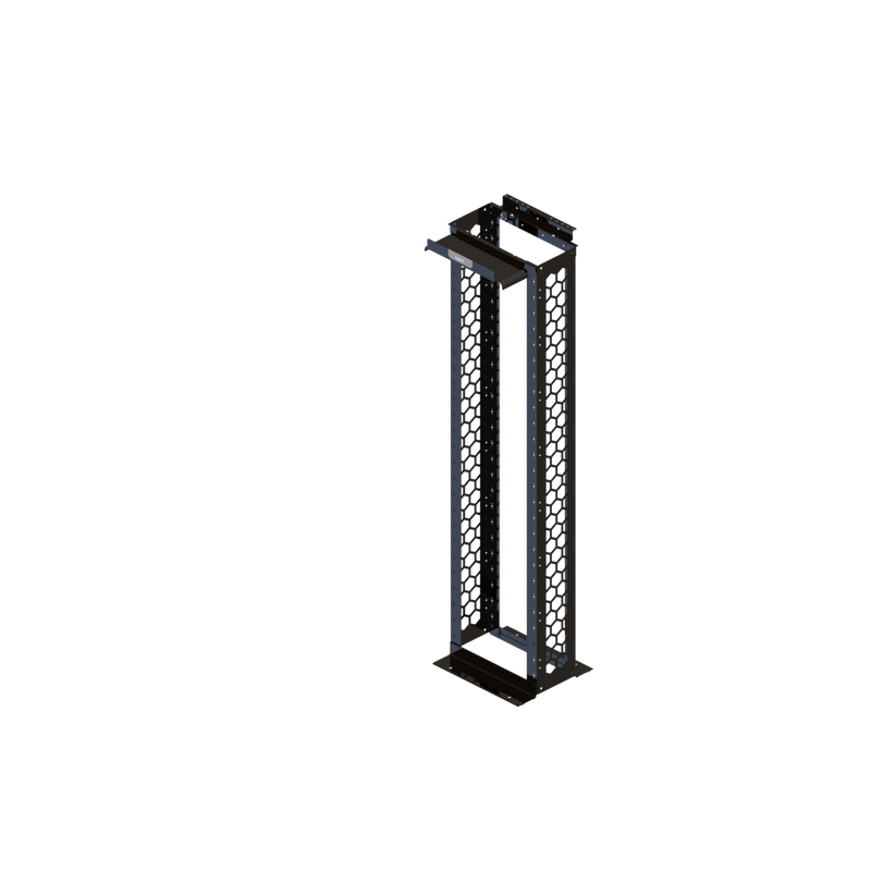 Ortronics Mighty Mo 20 Channel Rack, 10.5" Deep, 8 ft (51RU), Tapped Holes, Black