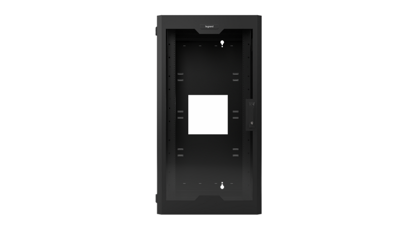 Legrand C2G 26RU Swing-Out Wall-Mount Cabinet with Plexiglass Door - Black - TAA