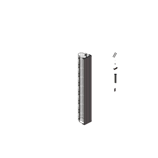 Ortronics MM20 Vertical Cable Manager with Door, 12" Wide, for 8 ft (51U) Rack, Black