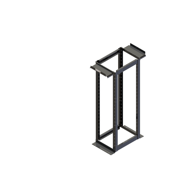 Ortronics Mighty Mo 20 4-Post Fixed Rack, 30” Depth, 45RU, Black