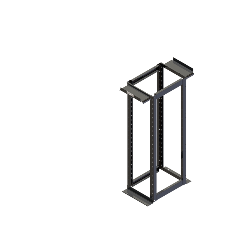 Ortronics Mighty Mo 20 4-Post Fixed Rack, 30” Depth, 45RU, Black