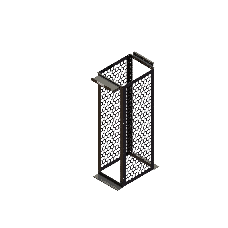 Ortronics Mighty Mo 20 45RU 30" Deep Channel Rack with Square Hole Rails – Black
