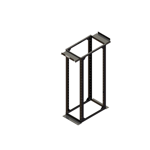 Ortronics Mighty Mo 20 Adjustable 4-Post Rack, 36"D, 7'H, 45RU, Tapped Rails, Black