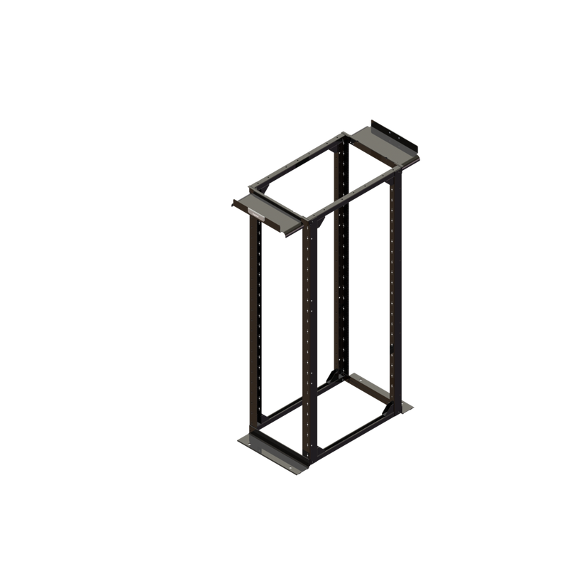 Ortronics Mighty Mo 20 Adjustable 4-Post Rack, 36"D, 7'H, 45RU, Tapped Rails, Black