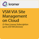 Kramer VSM-CLOUD-3Y-PACKAGE-250 — VIA Site Management Cloud License, 3-Year Subscription (Up to 250 Devices)
