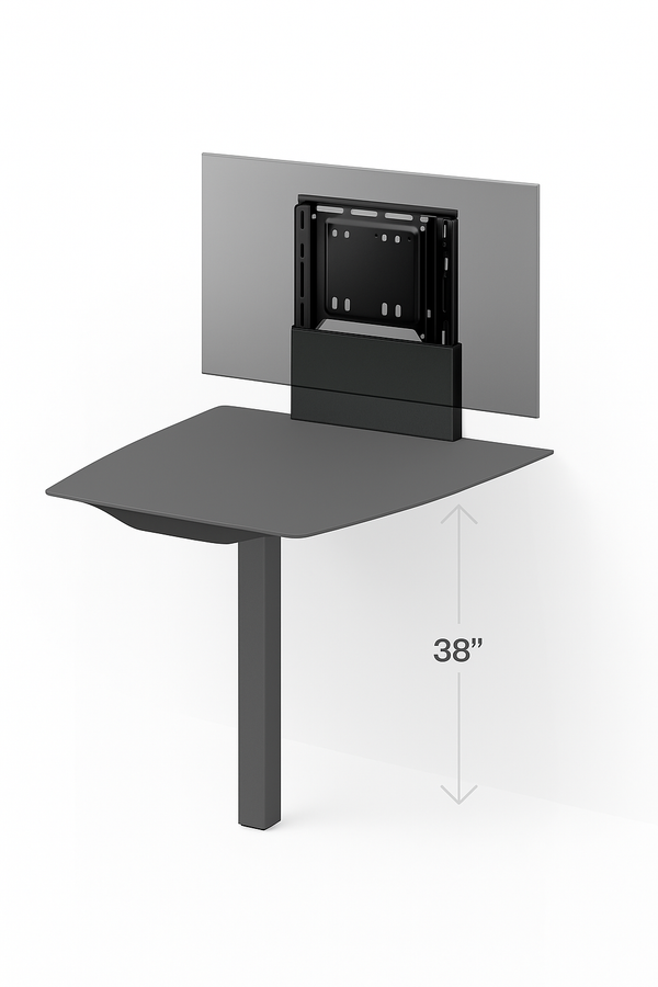 Salamander Designs Unifi Huddle™ Lite Table – 2–3 Person, Graphite Leg, Compact Core, Solid Black