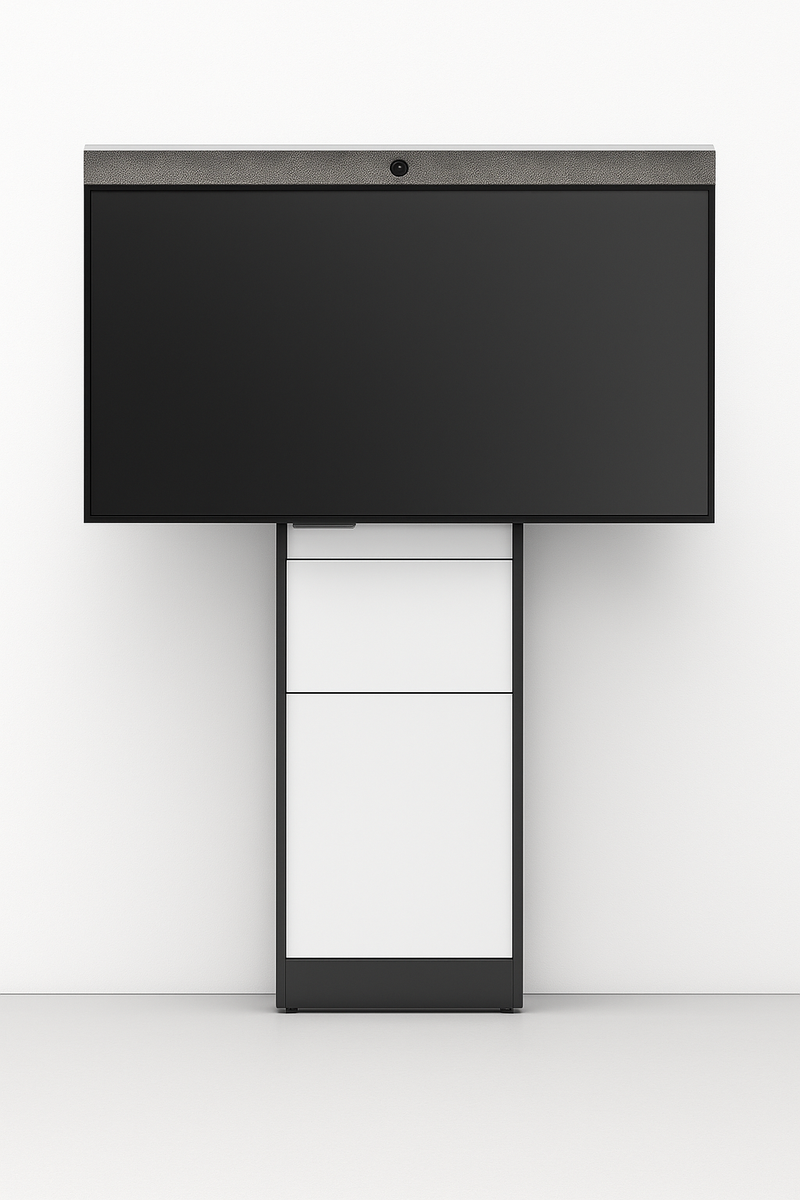 Salamander Designs STR170/FH1/WH/BK Strut70 Single Mount Wall Stand, White Front, Black Trim