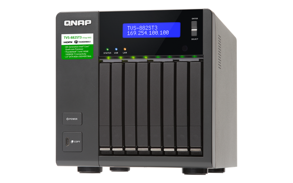 QNAP TVS-882ST3-i7-16G-US 8-Bay 2.5" Thunderbolt™ 3 NAS with 10GbE & HDMI