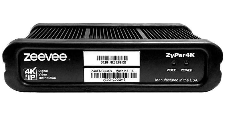 ZeeVee ZyPer4K-XS HDMI 2.0 input Encoder, with IP streaming via 10Gbit/copper
