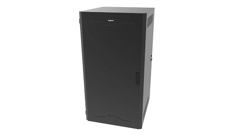 Legrand SWM26RUSD-26-26 26RU Swing-Out Wall-Mount Cabinet with Solid Door, Black, TAA