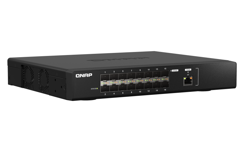 QNAP QSW-M5216-1T 16-Port 25GbE SFP28 Fiber + 1-Port 10GbE Managed Switch