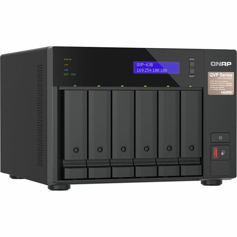 QNAP QVR Pro QVP-63B 8-Channel Video Surveillance Station – HDMI, 3-Year Warranty