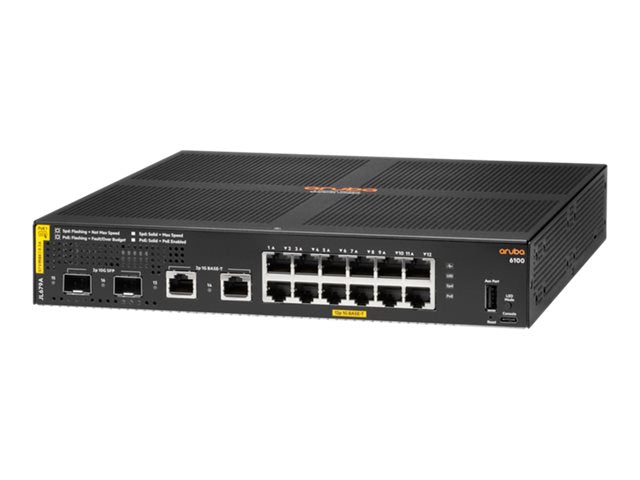 HPE Aruba Networking CX 6100 12G Class4 PoE 2G/2SFP+ 139W Switch (JL679A