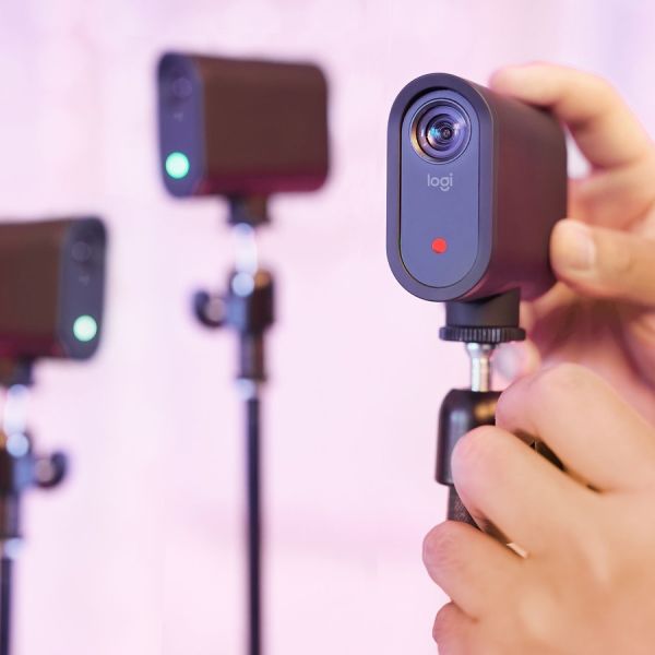 Logitech Mevo Start 3-Pack 12MP Full HD 1080p Wireless Streaming Webcams – USB-C – Black