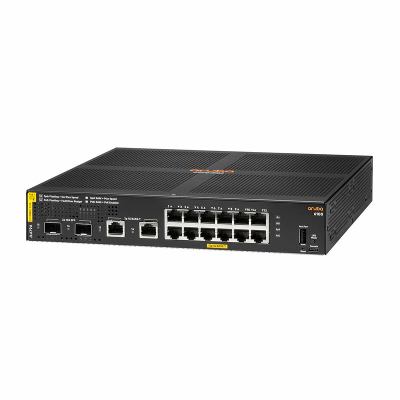 HPE Aruba Networking CX 6100 12G Class4 PoE 2G/2SFP+ 139W Switch (JL679A