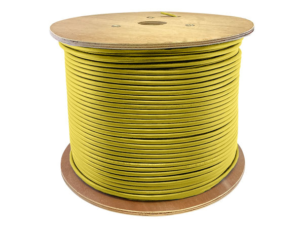 AddOn 1000ft Yellow CAT6A STP Plenum Bulk Copper Patch Cable (CMP, Shielded, 10Gbps, 500MHz)