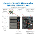 Eaton 93PX15KIHWNDG 15kW 400V 3-Phase Online Double-Conversion UPS with Hardwired I/O & INDGW-M3 Network Card