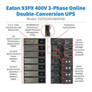 Eaton 93PX20KHWNPAR 40kW / 20kW N+1 400V 3-Phase Online Double-Conversion UPS, Hardwired I/O, Parallel Bundle