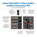 Eaton 93PX20KIHWN 20kW / 20kVA 400V 3-Phase Online Double-Conversion UPS, Hardwired I/O, NETWORK-M3, Rackmount