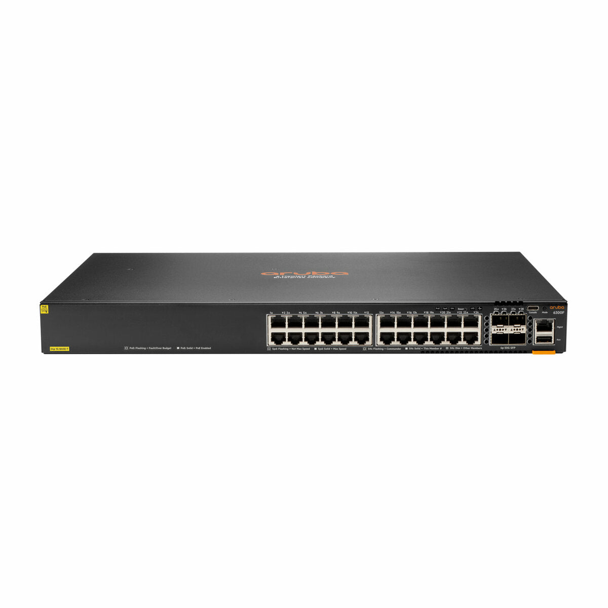 HPE Aruba CX 6300F JL666A#B2B 24-Port PoE+ Switch with 4 SFP56 Uplinks ...