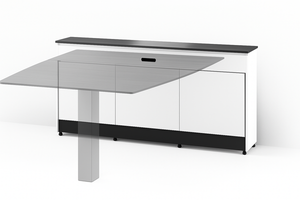 Salamander Designs Unifi Huddle™ Table – Siena Style, No Display, Satin Nickel / Black Oak / Black