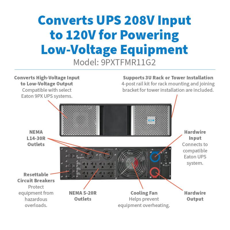 Eaton 9PXTFMR11G2 – 10kVA 120V Step-Down Transformer for 9PX G2 UPS Systems