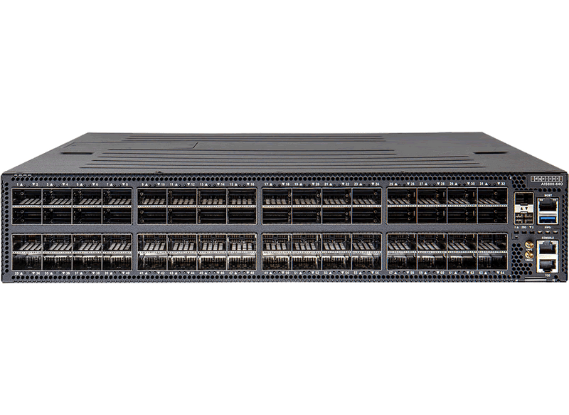 Edgecore AIS800-64D-AF-UN 64-Port 800G QSFP-DD Data Center Switch (Front-to-Back Airflow, Dual AC PSU, with Power Cord)