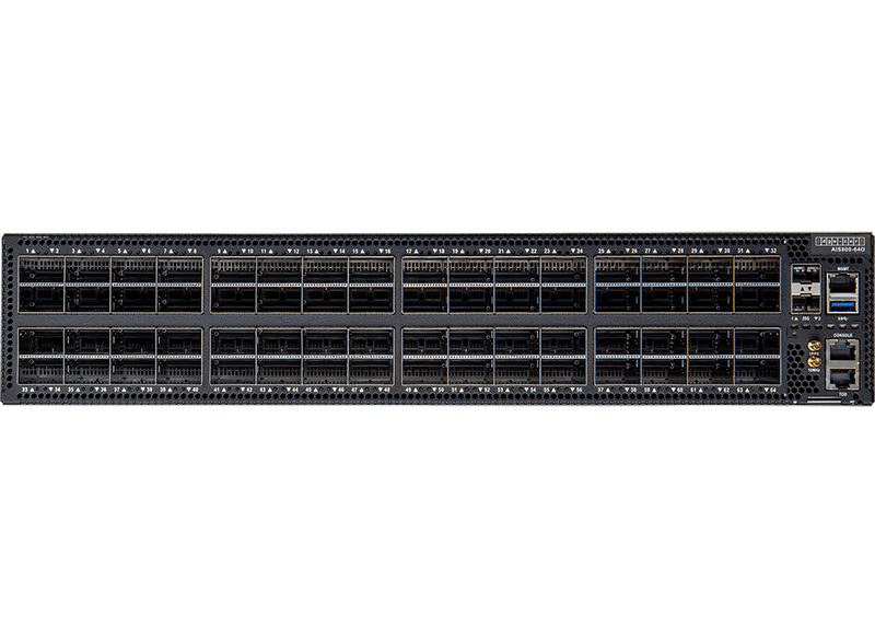 Edgecore AIS800-64D-AF-UN 64-Port 800G QSFP-DD Data Center Switch (Front-to-Back Airflow, Dual AC PSU, with Power Cord)