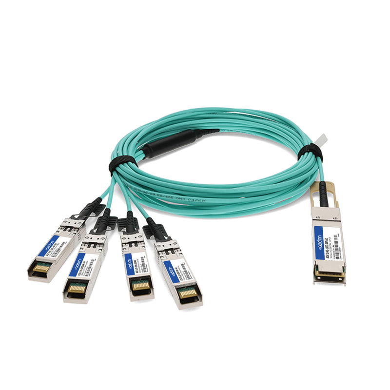 AddOn Arista Networks® AOC-Q-4S-100G-4M Compatible TAA 100GBase-AOC QSFP28 to 4xSFP28 Active Optical Cable (850nm, MMF, 4m)