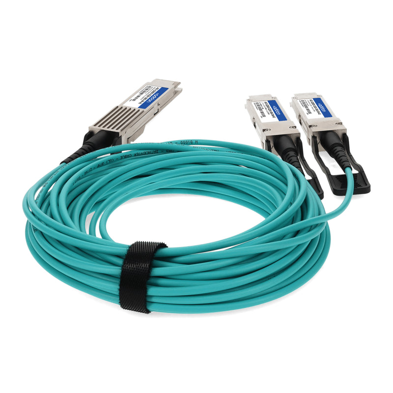 AddOn Dell® AOC-Q28DD-2Q28-100G-3M Compatible TAA 200GBase-AOC QSFP28-DD to 2xQSFP28 Active Optical Cable (850nm, MMF, 3m)