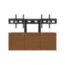 AVTEQ 3-Bay Credenza, Dual Display Mount, 12RU, Veneer Finish