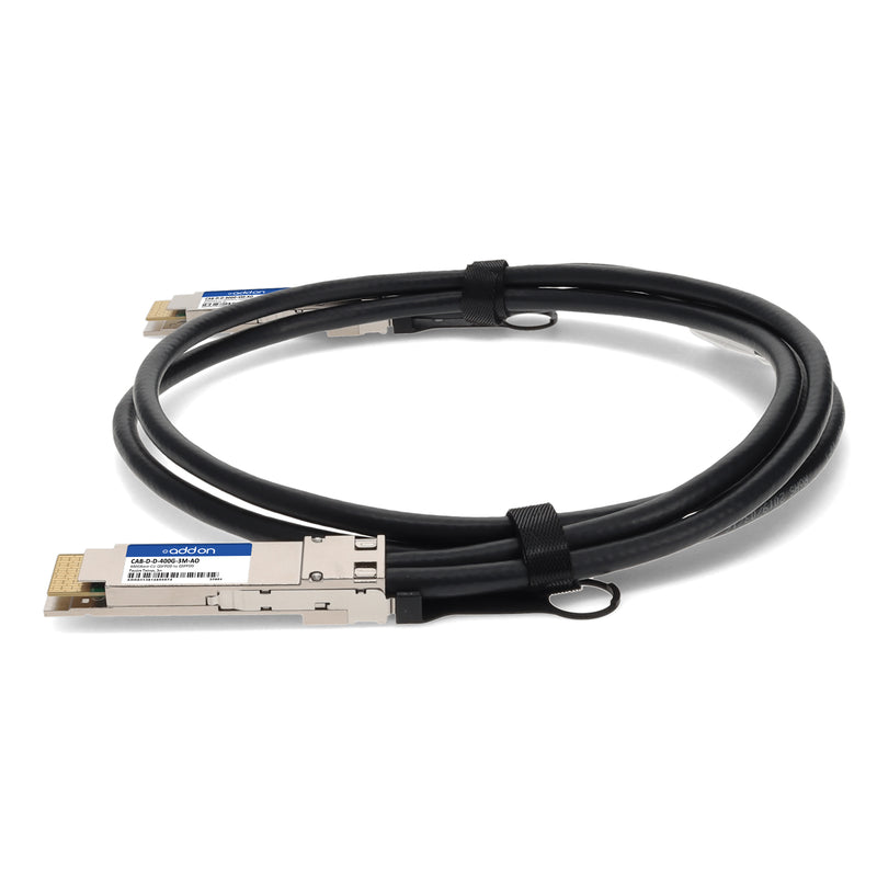 AddOn Arista Networks® CAB-D-D-400G-3M Compatible TAA Compliant 400GBase-CU QSFP-DD Direct Attach Cable (Passive Twinax, 3m)