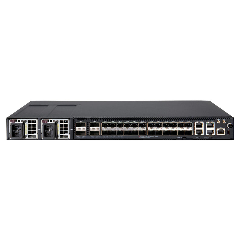 Edgecore AS7535-28XB-O-48V-F Cell Site Router – 24 x 25G SFP28, 2 x 100G QSFP28, 2 x 400G QSFP-DD, DC PSU, Front-to-Back Airflow