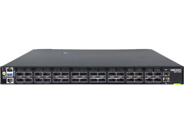 Edgecore AS9737-32DB-O-AC-B-US 32-Port 400G QSFP56-DD Data Center Switch, Back-to-Front Airflow, Dual AC PSUs