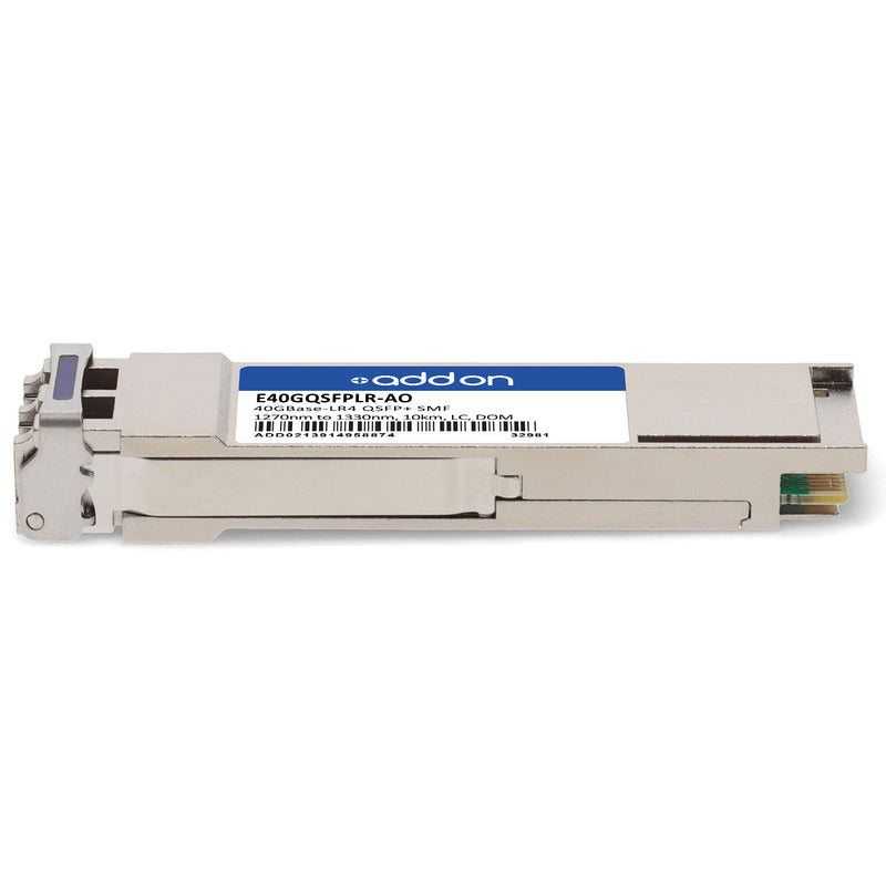 AddOn Intel® E40GQSFPLR Compatible TAA 40GBase-LR4 QSFP+ Transceiver (SMF, 1270nm–1330nm, 10km, LC, DOM)