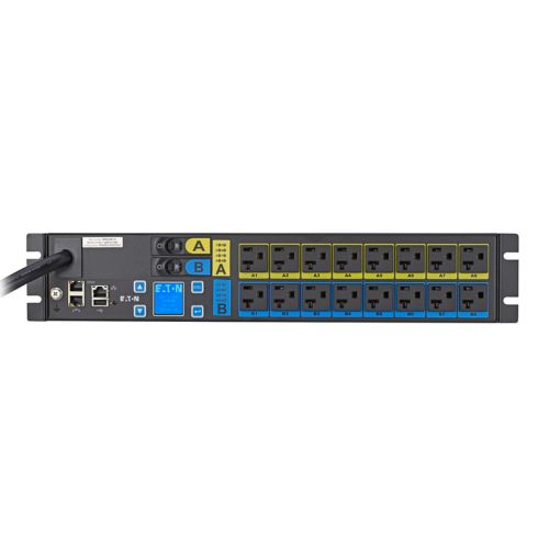 Eaton EMAU05-10 Managed PDU, 2U, 24A, 120V, (16) 5-20R Outlets, L5-30P Input, 10 ft Cord