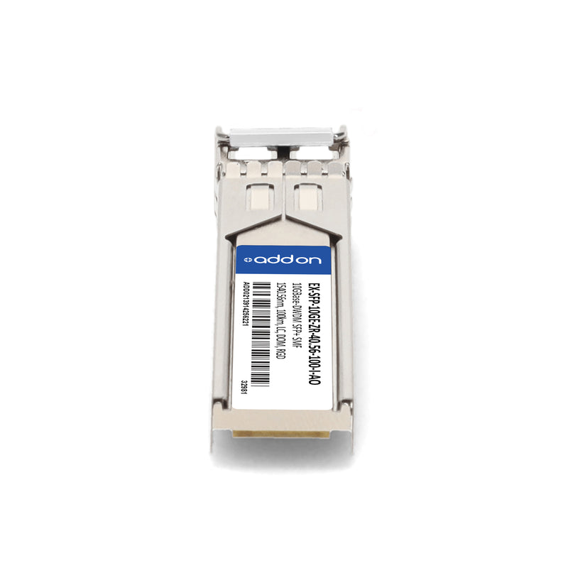 AddOn Juniper Networks® EX-SFP-10GE-ZR-40.56-100-I Compatible TAA 10GBase-DWDM SFP+ Transceiver (SMF, 1540.56 nm, 100 km, LC, DOM, -40 °C to 85 °C)
