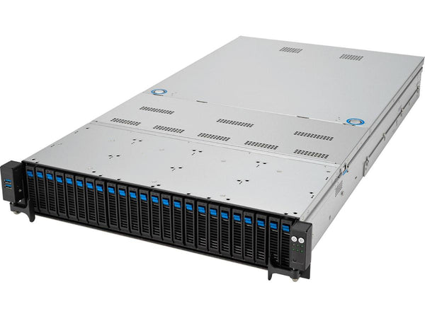 ASUS RS720A-E12-RS24U Server – 2U Rackmount, AMD EPYC 9004 Series, DDR5, 24 Bays, 9 PCIe 5.0 Slots, 2.6KW Redundant PSU, 80 PLUS Titanium
