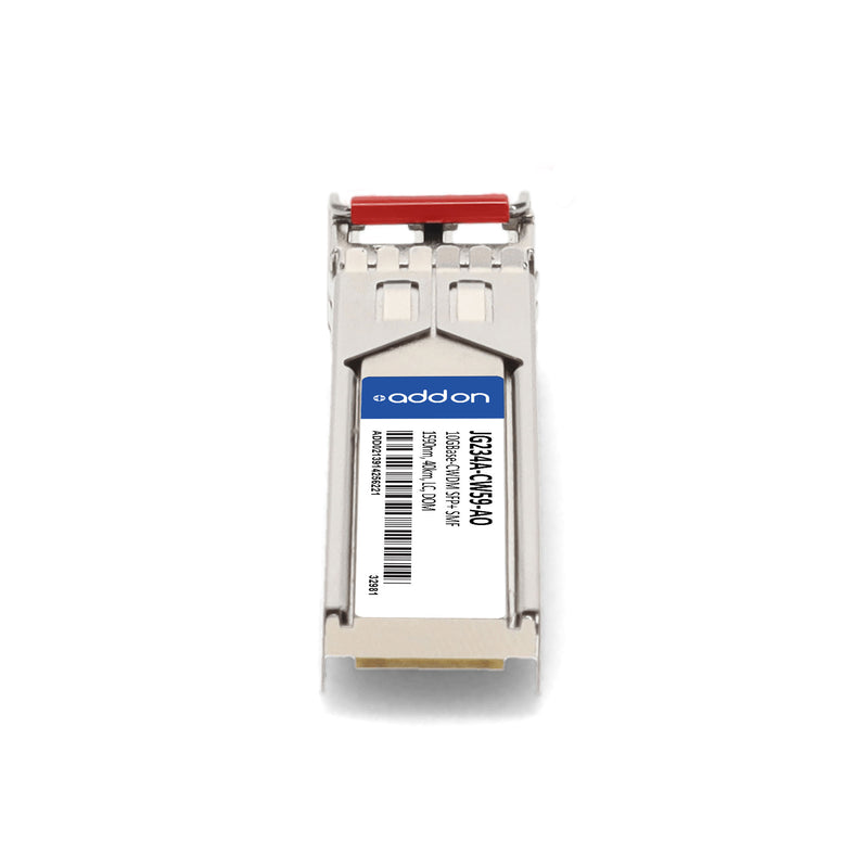 AddOn HP® JG234A-CW59 Compatible TAA 10GBase-CWDM SFP+ Transceiver (SMF, 1590nm, 40km, LC, DOM, 0–70°C)