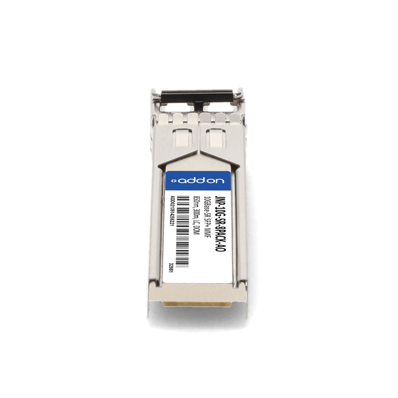 AddOn Juniper Networks® JNP-10G-SR-8PACK Compatible TAA 10GBase-SR SFP+ Transceiver 8-Pack (MMF, 850nm, 300m, LC, DOM)