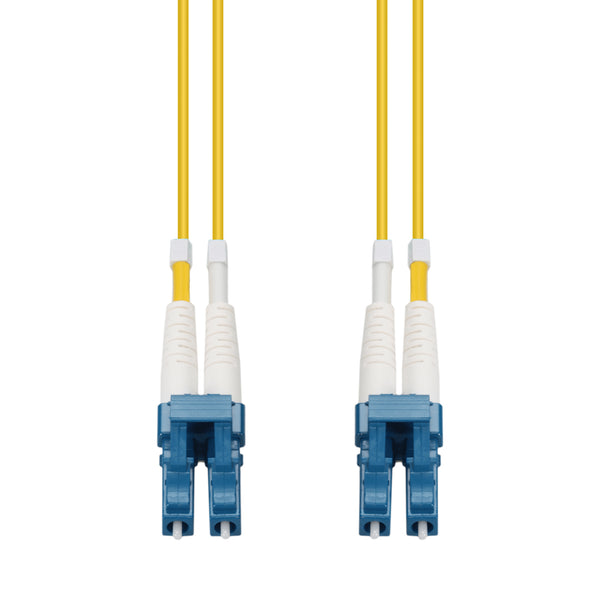 AddOn 1km LC to LC Yellow OS2 Duplex OFNR (Riser-Rated) Single-Mode Fiber Patch Cable
