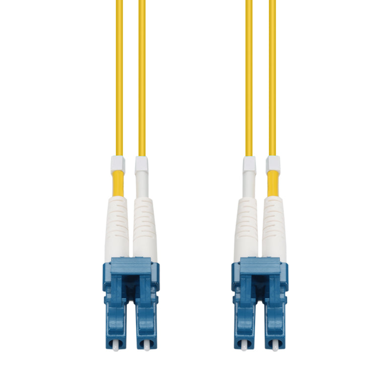 AddOn 1km LC to LC Yellow OS2 Duplex OFNR (Riser-Rated) Single-Mode Fiber Patch Cable