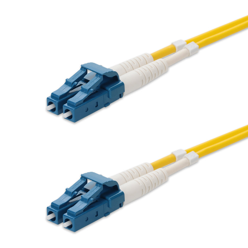 AddOn 1km LC to LC Yellow OS2 Duplex OFNR (Riser-Rated) Single-Mode Fiber Patch Cable
