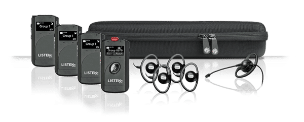 Listen Technologies LKS-5-A1 ListenTALK GO! System – 1 Leader & 3 Participants Communication Kit